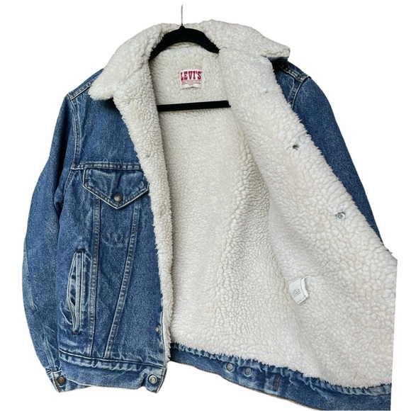 Vintage Levis Denim Jacket Mens Size 38R San Francisco Sherpa USA Trucker 70608 - Picture 3 of 9